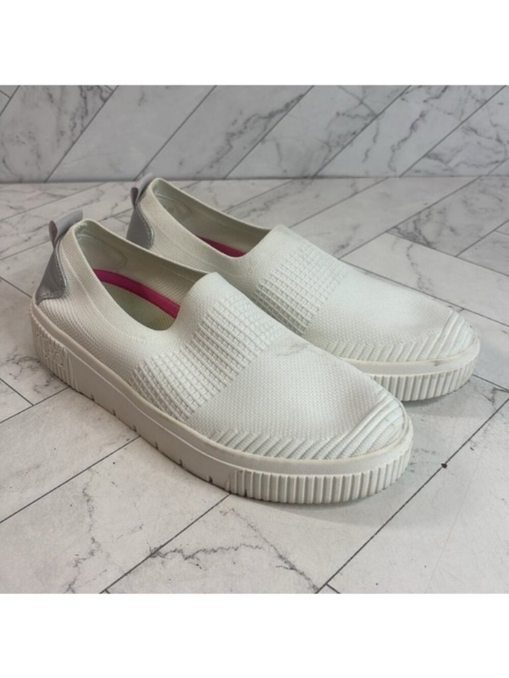 NWT Ryka Womens Vista White Stretch Knit Slip-On Casual Sneakers Shoes Size 9M - Picture 4 of 9